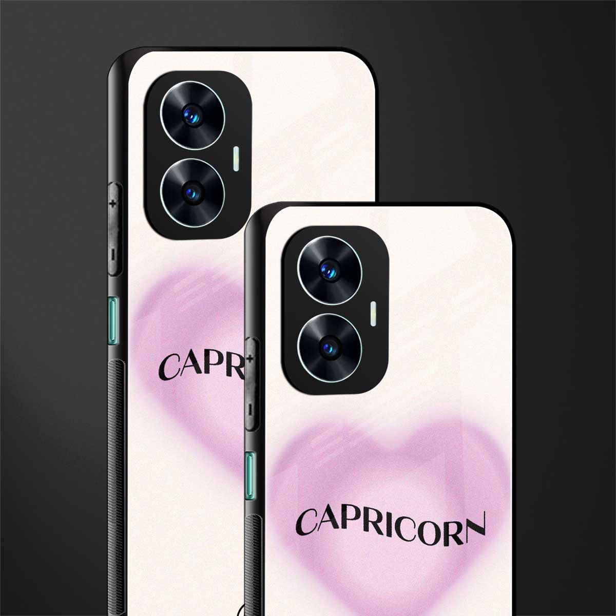 capricorn minimalistic back phone cover | glass case for realme c55
