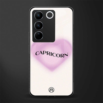 capricorn minimalistic back phone cover | glass case for vivo v27 pro 5g