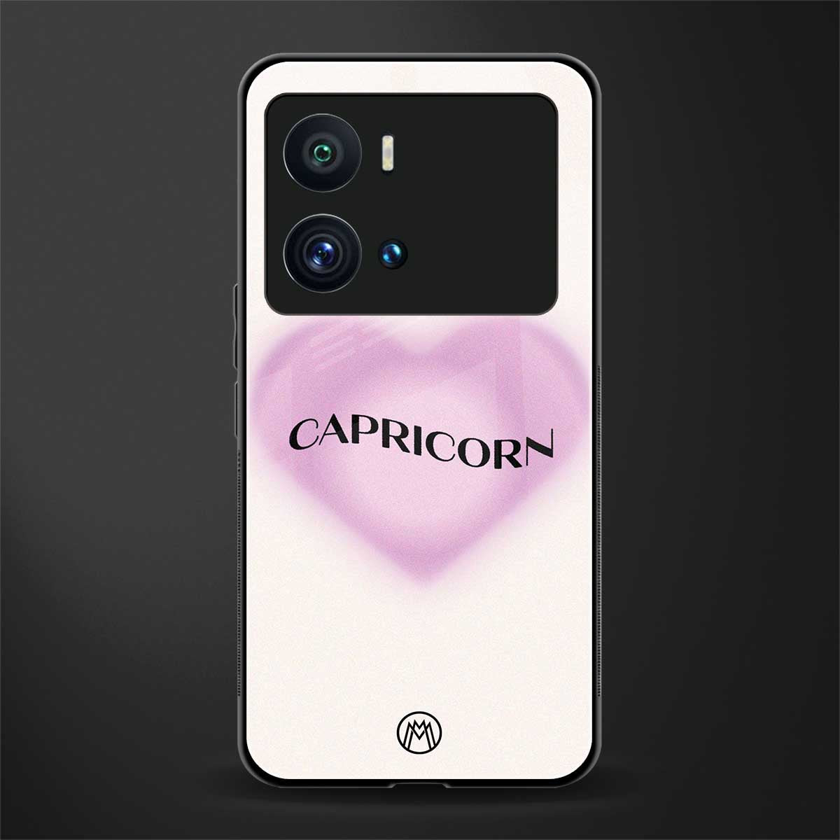 capricorn minimalistic back phone cover | glass case for iQOO 9 Pro