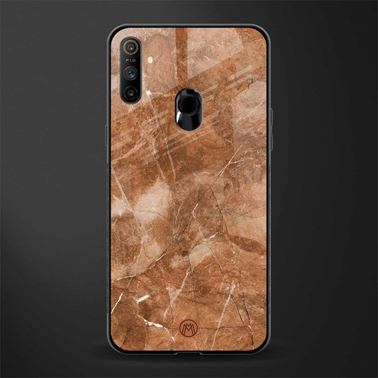 caramel brown marble glass case for realme narzo 20a image