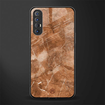 caramel brown marble glass case for oppo reno 3 pro image