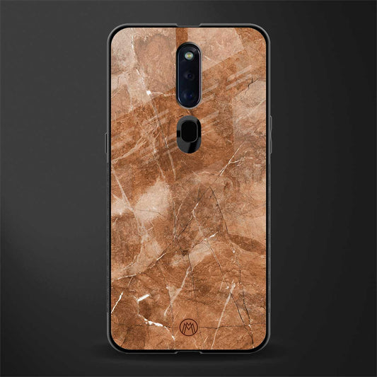 caramel brown marble glass case for oppo f11 pro image