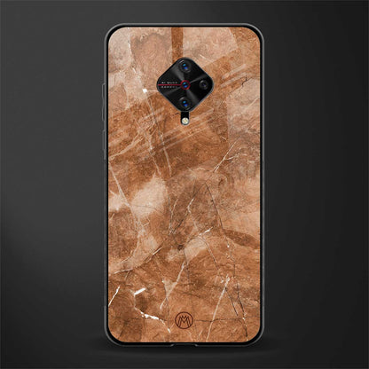 caramel brown marble glass case for vivo s1 pro image