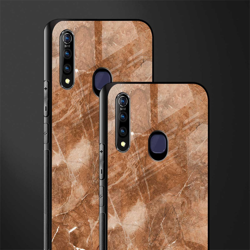 caramel brown marble glass case for vivo z1 pro image-2