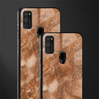 caramel brown marble glass case for samsung galaxy m30s image-2