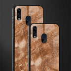caramel brown marble glass case for samsung galaxy a20 image-2