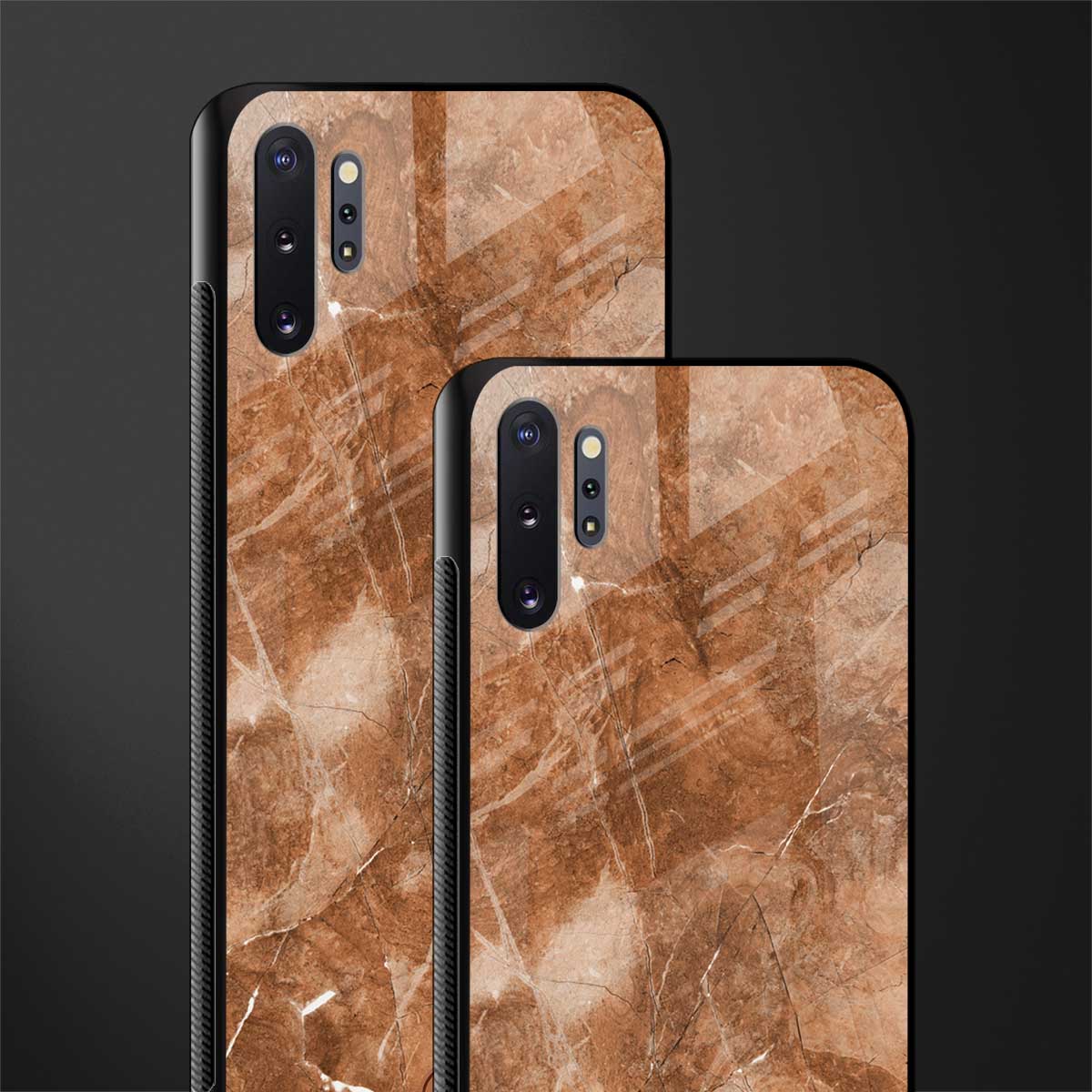 caramel brown marble glass case for samsung galaxy note 10 plus image-2