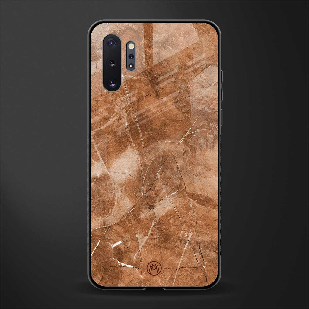 caramel brown marble glass case for samsung galaxy note 10 plus image