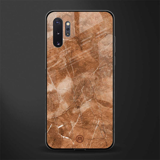 caramel brown marble glass case for samsung galaxy note 10 plus image