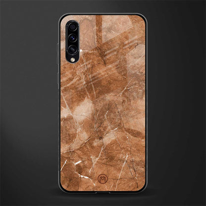 caramel brown marble glass case for samsung galaxy a70 image