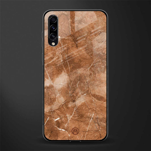 caramel brown marble glass case for samsung galaxy a70 image