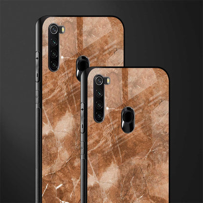 caramel brown marble glass case for redmi note 8 image-2