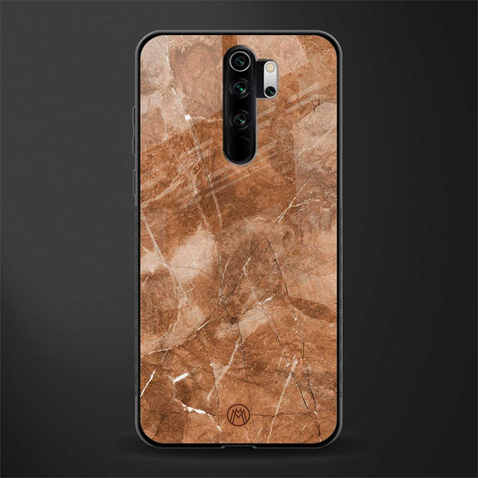 caramel brown marble glass case for redmi note 8 pro image