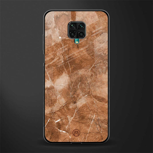caramel brown marble glass case for redmi note 9 pro max image