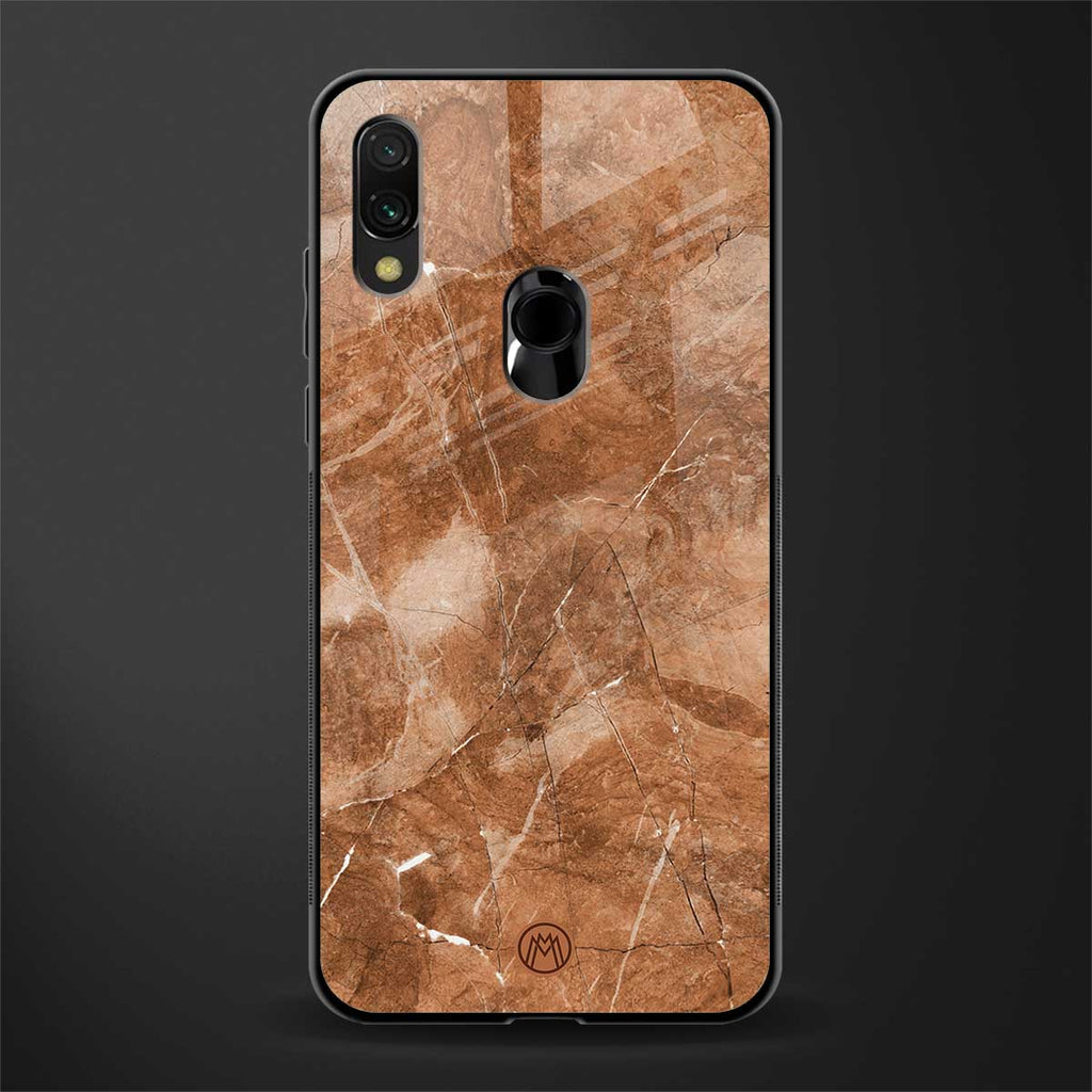 caramel brown marble glass case for redmi note 7s image