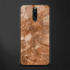 caramel brown marble glass case for redmi 8 image