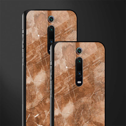caramel brown marble glass case for redmi k20 pro image-2
