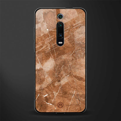caramel brown marble glass case for redmi k20 image