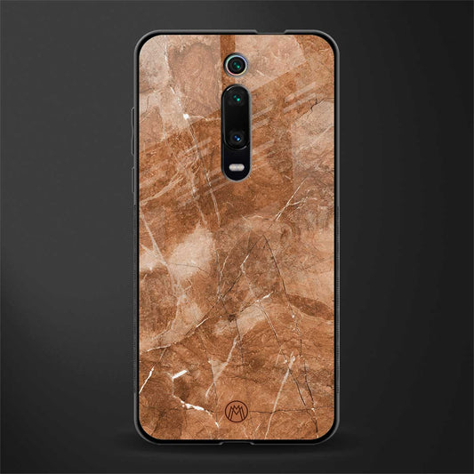 caramel brown marble glass case for redmi k20 pro image