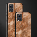 caramel brown marble back phone cover | glass case for vivo y73