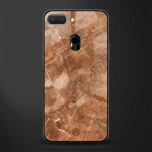 caramel brown marble glass case for oppo a5 image
