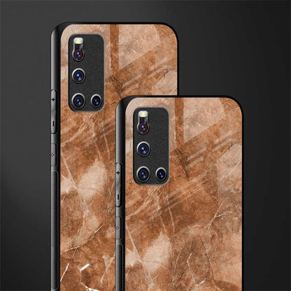 caramel brown marble glass case for vivo v19 image-2