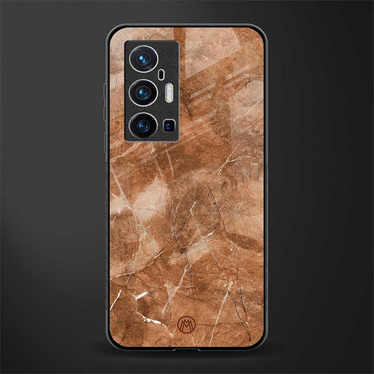 caramel brown marble glass case for vivo x70 pro plus image