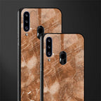 caramel brown marble glass case for samsung galaxy a20s image-2
