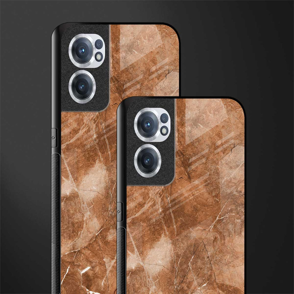 caramel brown marble glass case for oneplus nord ce 2 5g image-2
