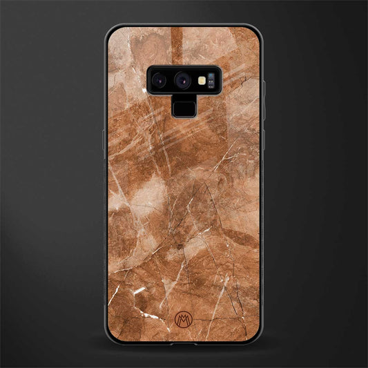 caramel brown marble glass case for samsung galaxy note 9 image