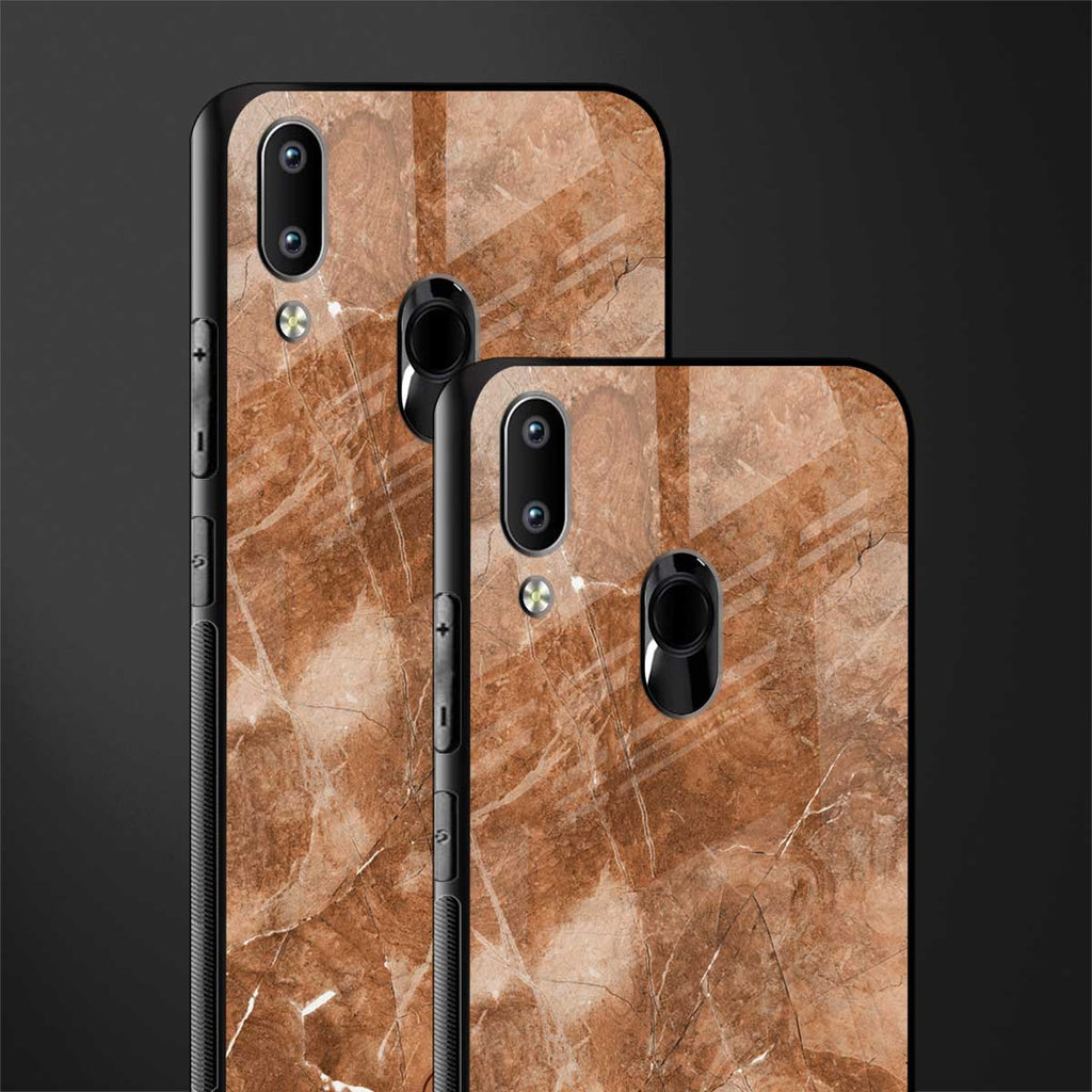 caramel brown marble glass case for vivo y95 image-2