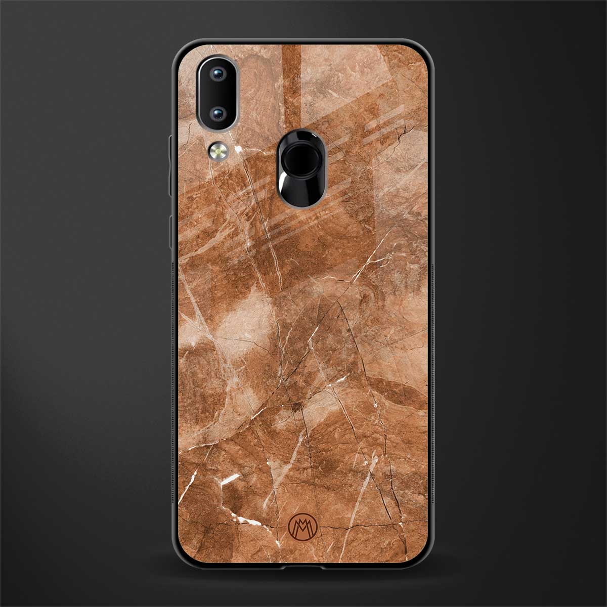 caramel brown marble glass case for vivo y95 image