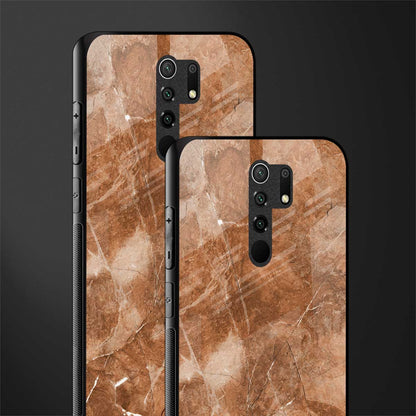 caramel brown marble glass case for poco m2 image-2