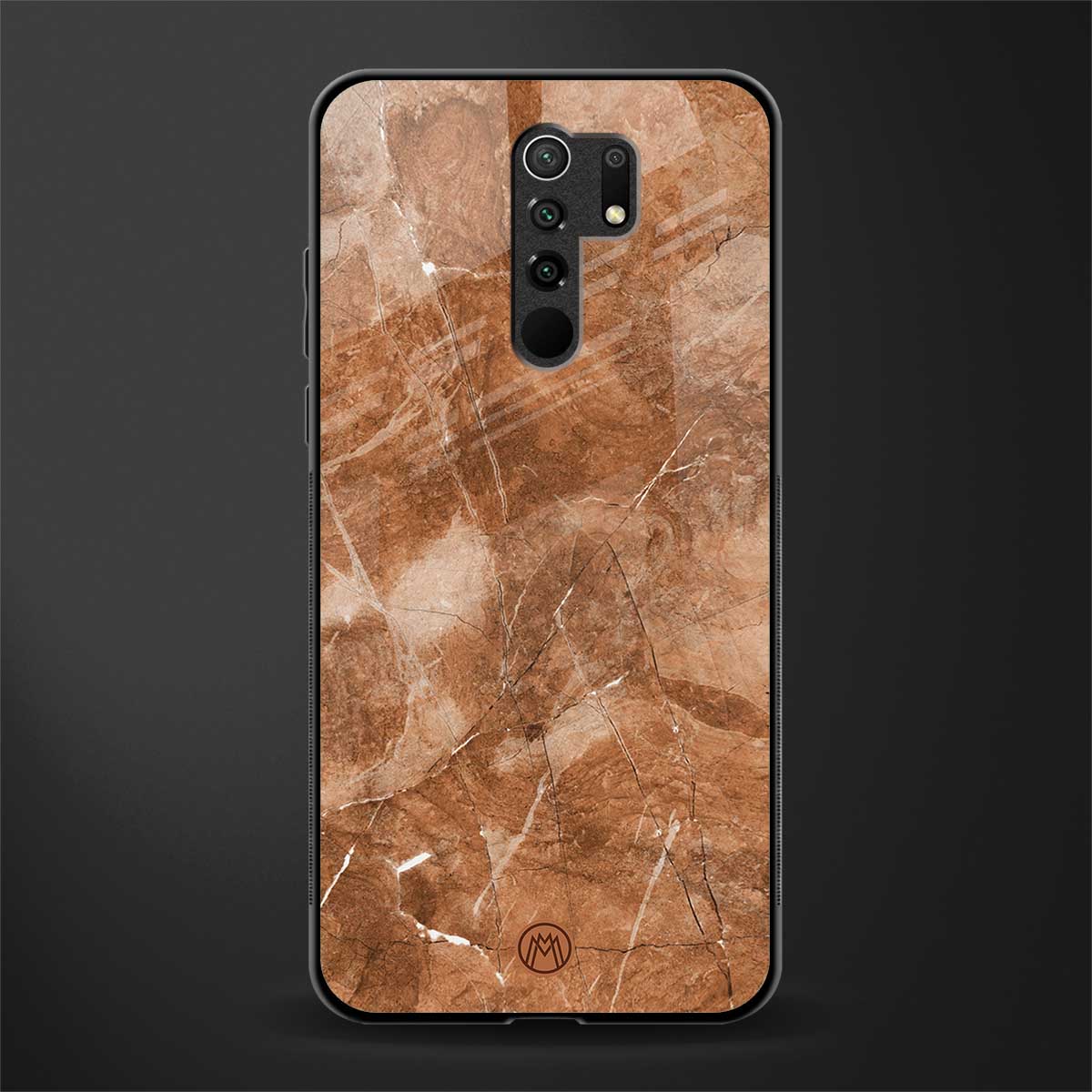 caramel brown marble glass case for poco m2 image