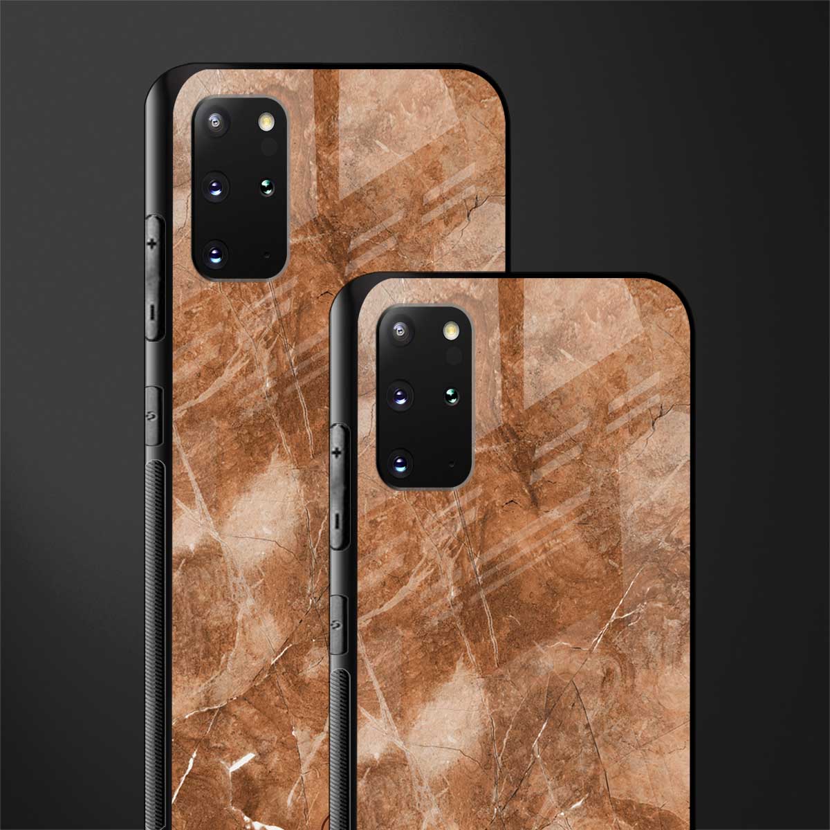 caramel brown marble glass case for samsung galaxy s20 plus image-2