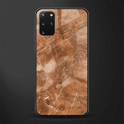 caramel brown marble glass case for samsung galaxy s20 plus image