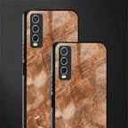 caramel brown marble glass case for vivo y12s image-2