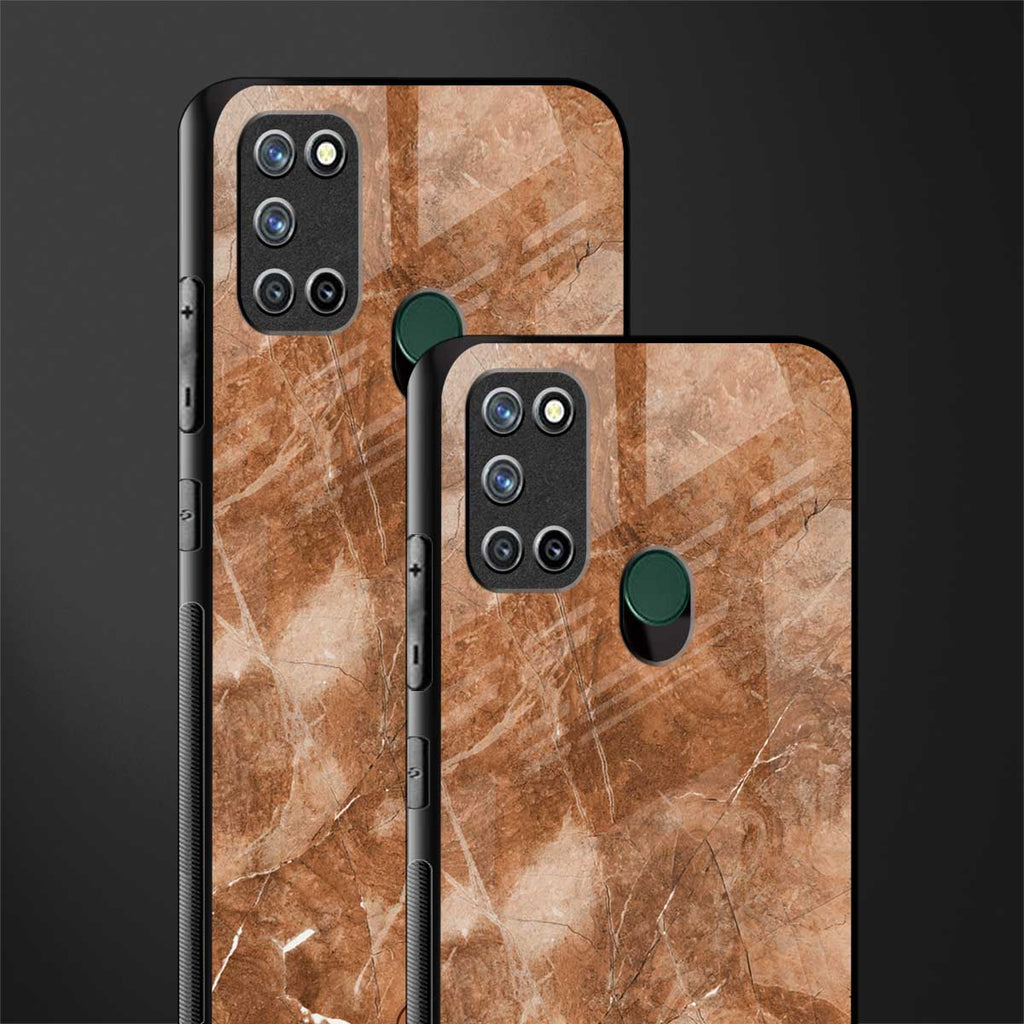 caramel brown marble glass case for realme 7i image-2