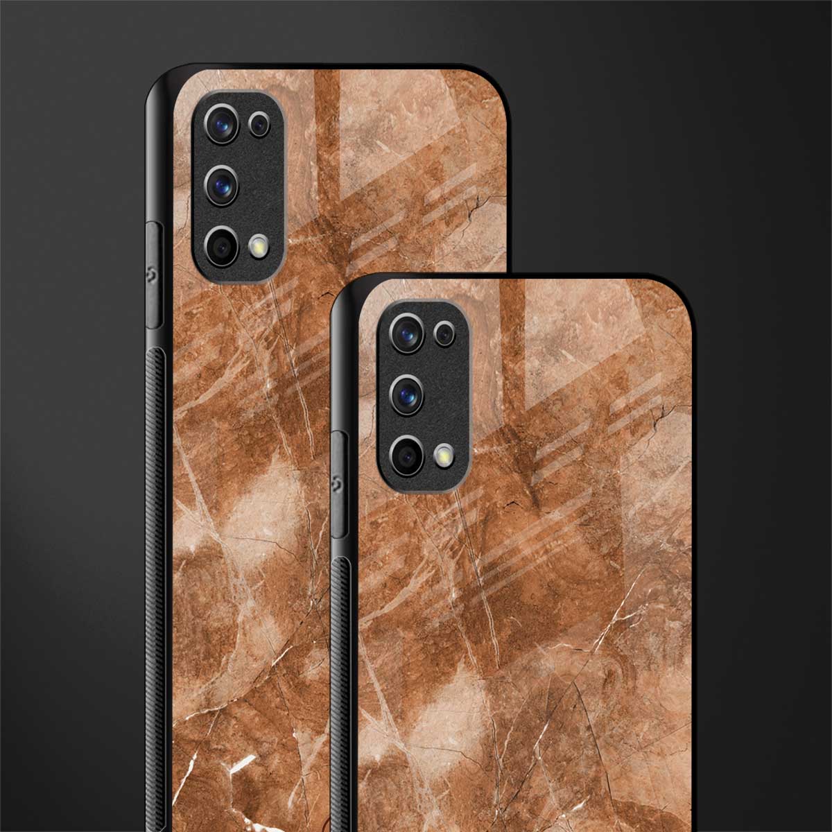 caramel brown marble glass case for realme 7 pro image-2
