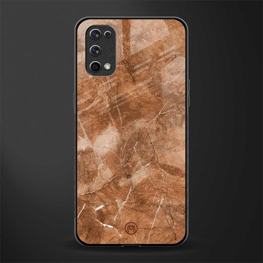 caramel brown marble glass case for realme 7 pro image