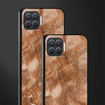 caramel brown marble glass case for oppo f17 image-2