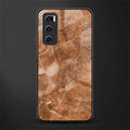 caramel brown marble glass case for vivo v20 se image