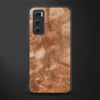 caramel brown marble glass case for vivo v20 se image