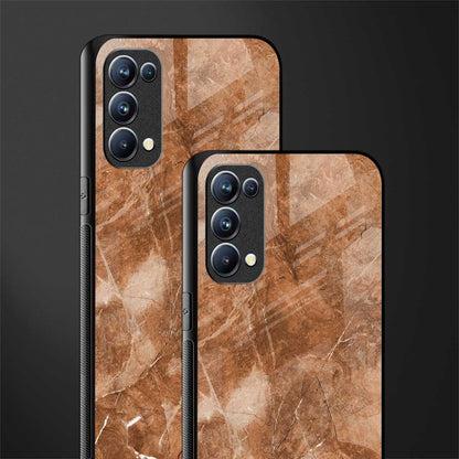 caramel brown marble glass case for oppo reno 5 pro image-2