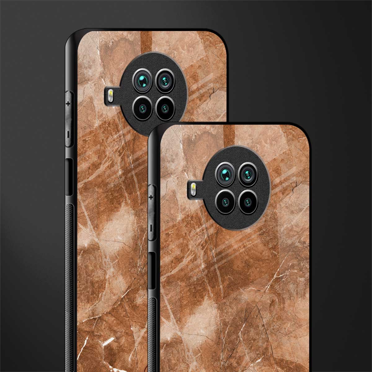 caramel brown marble glass case for mi 10i image-2