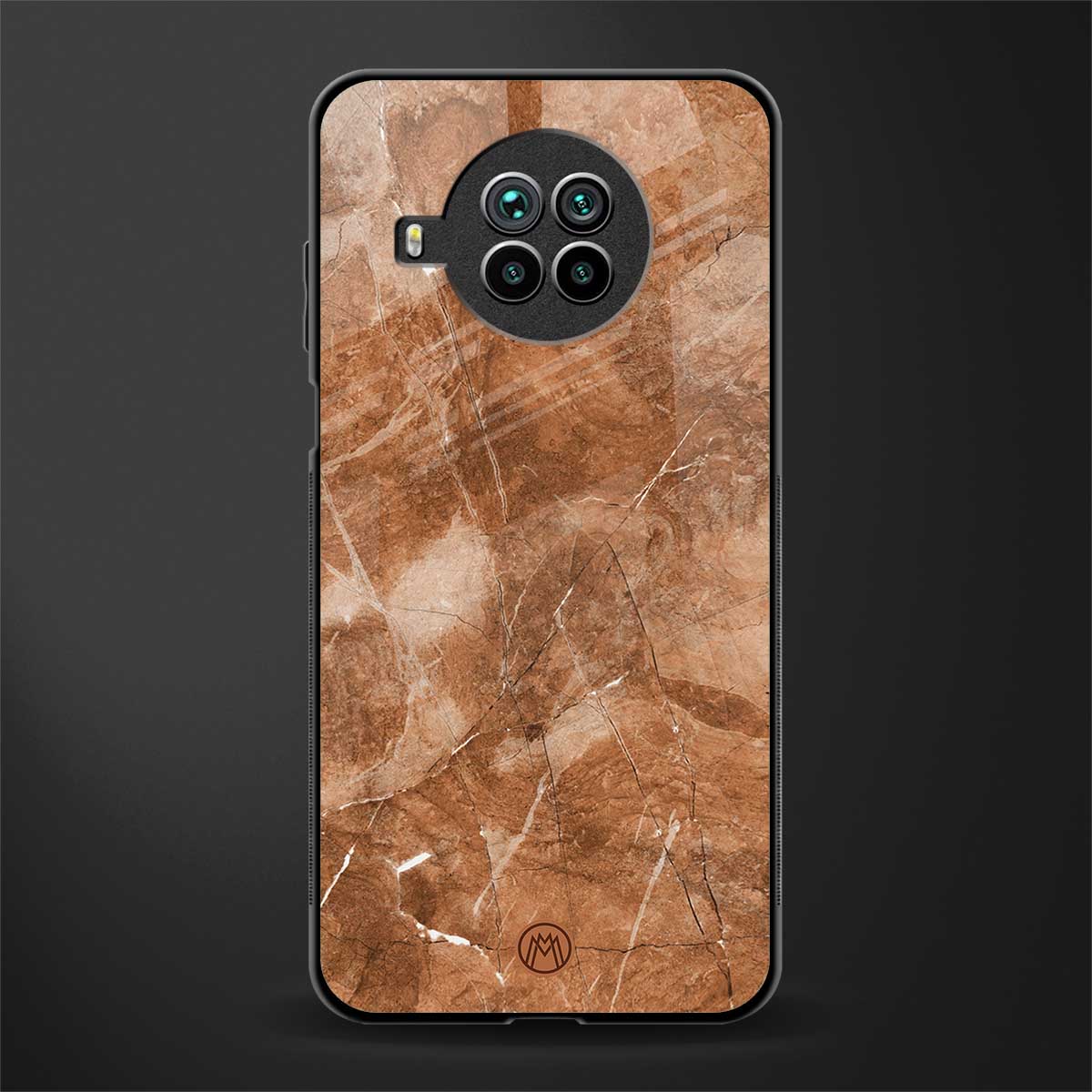 caramel brown marble glass case for mi 10i image