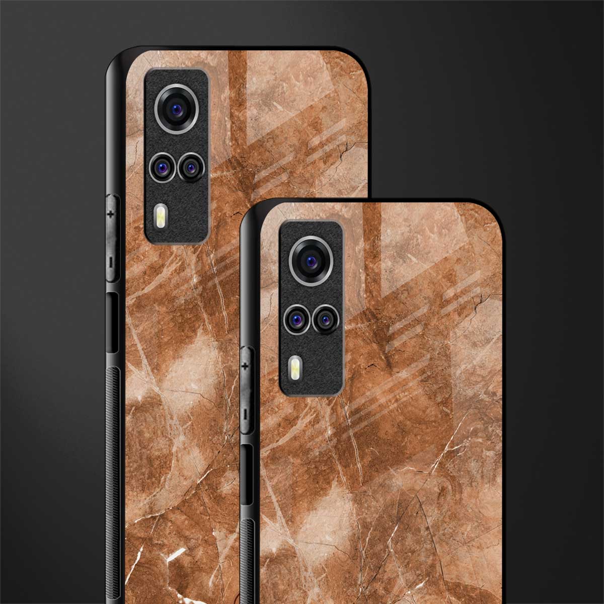 caramel brown marble glass case for vivo y31 image-2