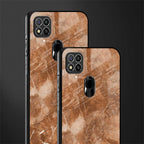 caramel brown marble glass case for redmi 9c image-2