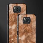caramel brown marble glass case for poco x3 image-2