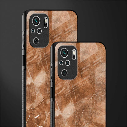 caramel brown marble glass case for redmi note 10 image-2